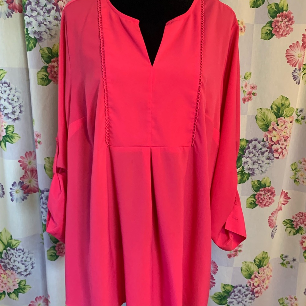 Lane Bryant Vibrant Pink Tunic Top